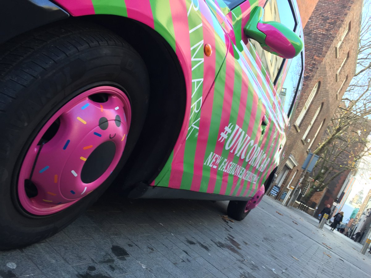 HugeMedialtd's tweet photo. Look out for the @Primark #Unicorncab around Fountain Street #Manchester from 12pm with the team from @uniformtweets & sing your best Xmas Song for the camera #followthatcab #taxiselfie #nearlyfamous #taxiadvertising #cabfactor #simoncowell https://t.co/vQAKzaDkic