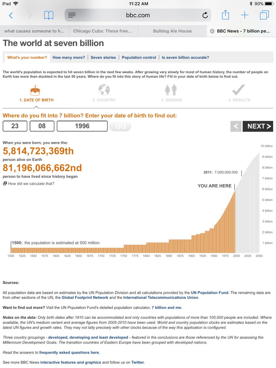 JFank88's tweet photo. When I was born I was 5,814,723,369th 
Person alive on earth I was 81,196,066,662nd @NutmegSomething #Bio110fall17 https://t.co/jgaTtc2cEn