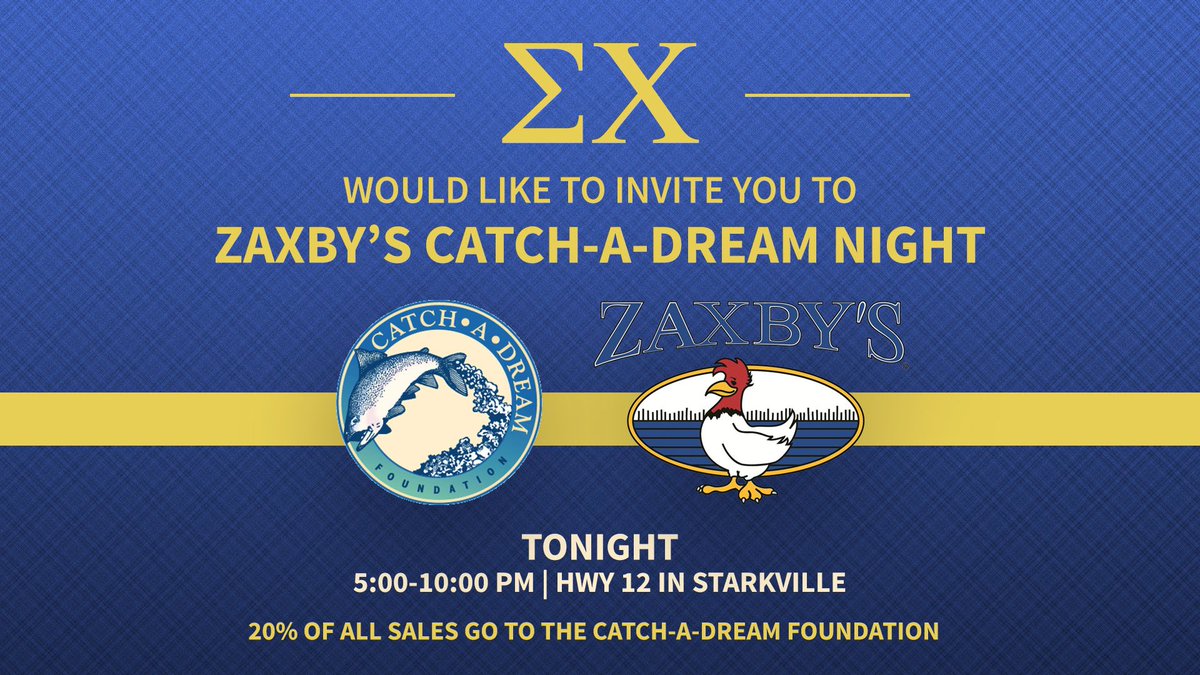 TONIGHT! Bring a friend, and make sure you specify that you want 20% or your meal to go to Catch A Dream! Both dine-in and drive-thru!