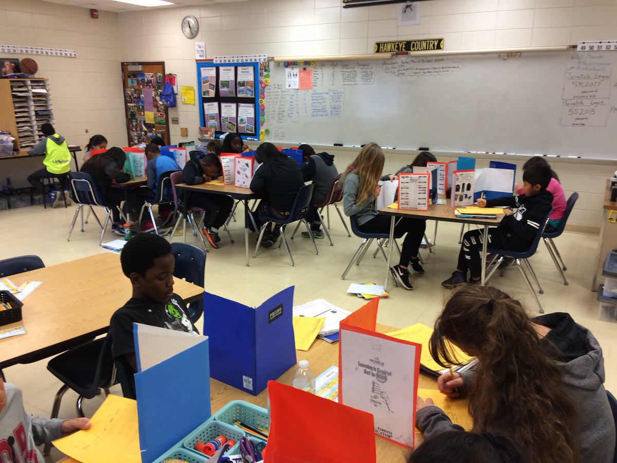 5KMonroe's tweet photo. For weeks, 5K has worked on fractions, today they assess and show what they know! #thisismonroe #ahschools https://t.co/KRAJegCVK9