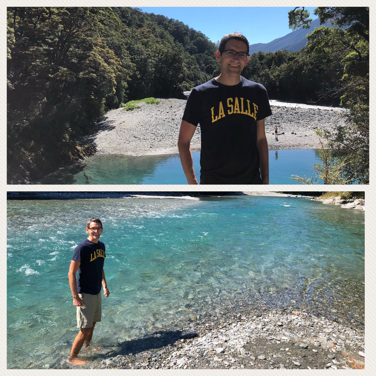 Pic from the ice cold Blue Pools in the South Island sporting one of my favorite La Salle shirts which has now made an appearance on 6 continents #newzealand #kiwipics #southisland #neverlost #neverstopexploring #kiwipics #GoExplorers
