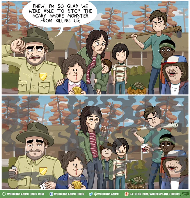 Smoke kill's, y'all! @joe_keery @DavidKHarbour @milliebbrown @FinnSkata @noah_schnapp @calebrmclaughl1 @GatenM123  #strangerthings #strangerthings2 #steveharrington 