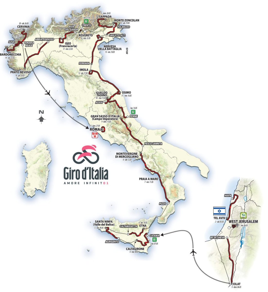 cyclist's tweet photo. Giro d'Italia 2018: Route confirmed  https://t.co/7DwfRnRyni https://t.co/SQcoxL38dd
