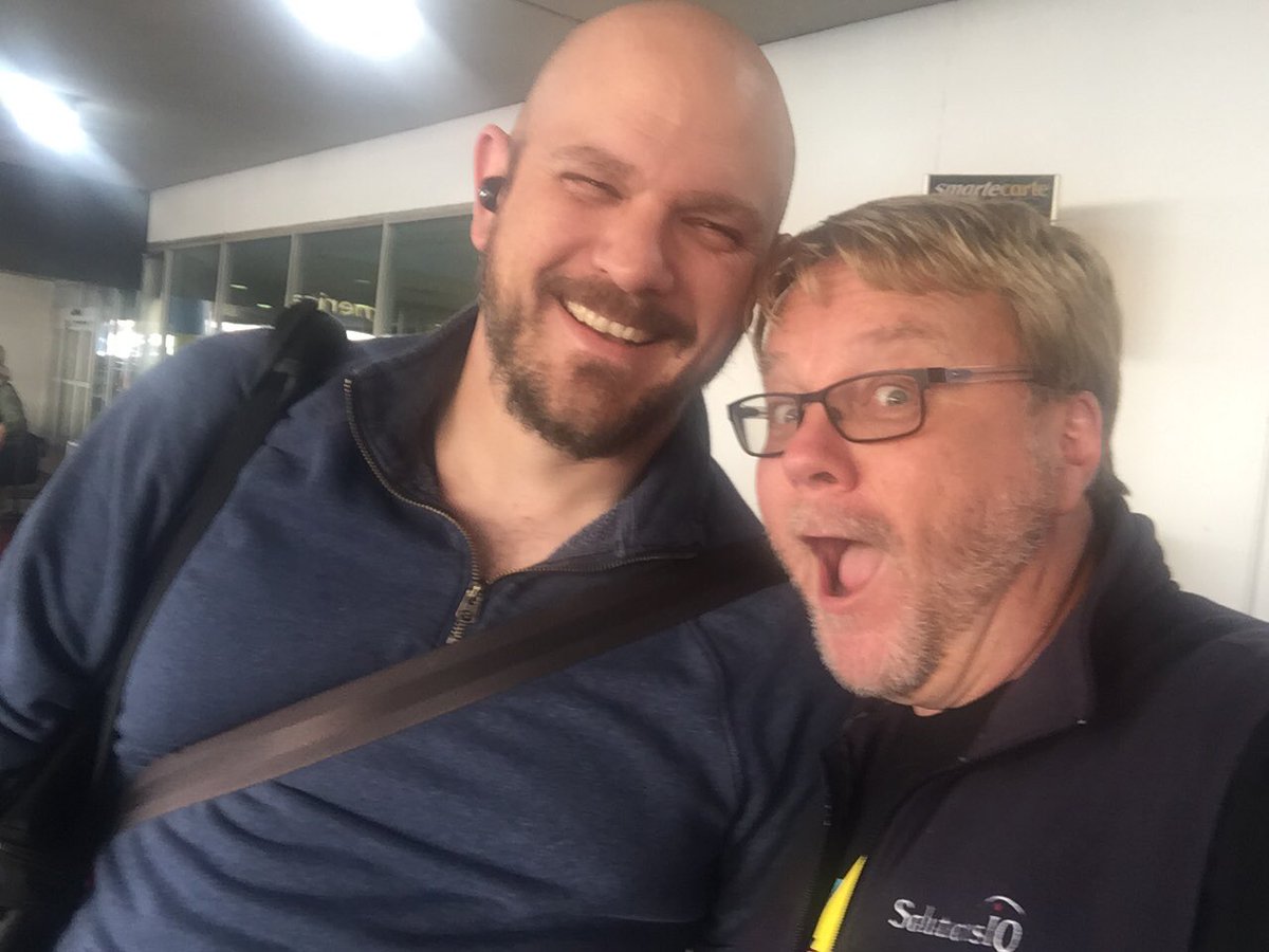 howardsublett's tweet photo. Fun times at CLT airport with @braz headed to #sfa17 https://t.co/tHE72KL2eA
