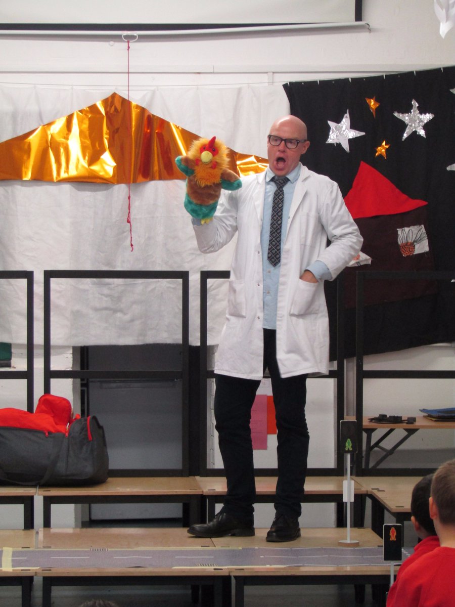 Why did the chicken cross the road? The Road Safety presenter didn't know but he did tell all of the children at Faraday about HOW the chicken crossed the road and that was safely!!!