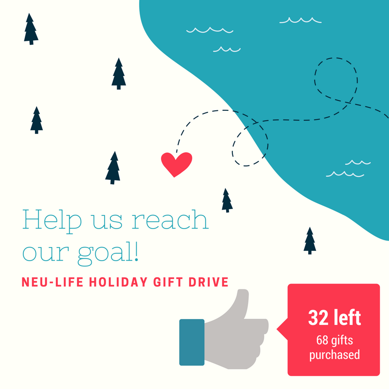 NeuLifeCD's tweet photo. Just 32 gifts left to go. In addition to purchasing a gift for a Neu-Life child, please help us reach our goal by sharing this post far and wide! https://t.co/y8G5nf48YV #MKE #philanthropy #giveback #volunteers #ToyDrive #nonprofit https://t.co/bpjrOtwrWh