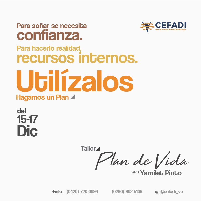 Cefadi_ve's tweet photo. Todos tenemos recursos que nos permite lograr objetivos. Reconocerlo es prioridad, utilizarlo es vital #PlanDeVida #Taller con @yamiletpinto https://t.co/W4YLat9B5O