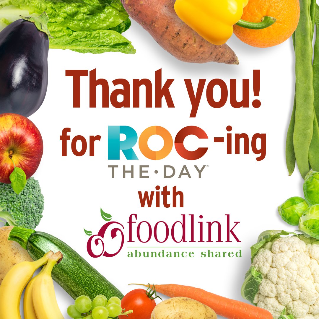 FoodlinkNY's tweet photo. THANK YOU again to everyone who helped us raise more than $16,000 through the @UnitedWayROC #ROCtheDay campaign yesterday. You all #ROC! https://t.co/pg7rNhsnaM
