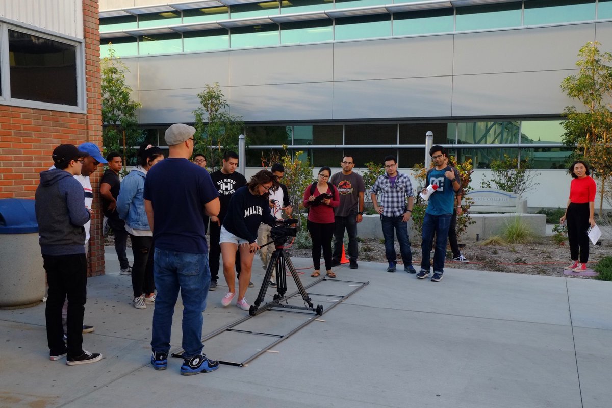 ProCamMotion's tweet photo. The portable, durable ProCam Motion Camera Dolly being used by #filmstudents @Cerritos_Film in California https://t.co/ZYQhhvyQWo #filmmaking #filmproduction #productionstudies #filmworkshops #filmclasses #filmgear #cameradolly https://t.co/5TrWox3DVE