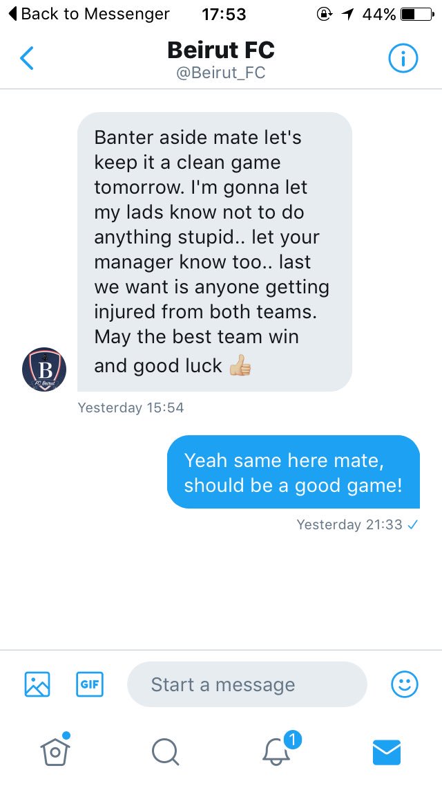 CottamCeltic's tweet photo. @UclanRoversFC  get ready for one of these messages the night before you play @Beirut_FC .... https://t.co/kS9iEUfiRm
