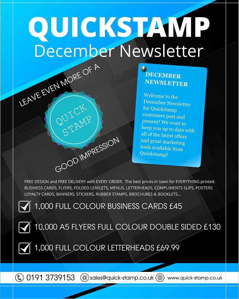 quickstamp's tweet photo. Free design, free delivery, no brainer #print #design #businesscards #Flyers #Letterheads #Complimentsslips #Stickers #Posters #Menus #Foldedleaflets #CountyDurham https://t.co/fSyBnAeW4j