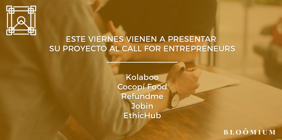 Bloomium's tweet photo. ¡Ya tenemos a los participantes del #C4E que se realizará en Madrid, el viernes 1 de diciembre!
👉  @Kolaboo, @CocopiFood , @jobinapp , @EthicHub 

¡Muchas gracias a todos los que os apuntasteis a la convocatoria!

#tech4equity #startups #innovation https://t.co/isJuGywCn6