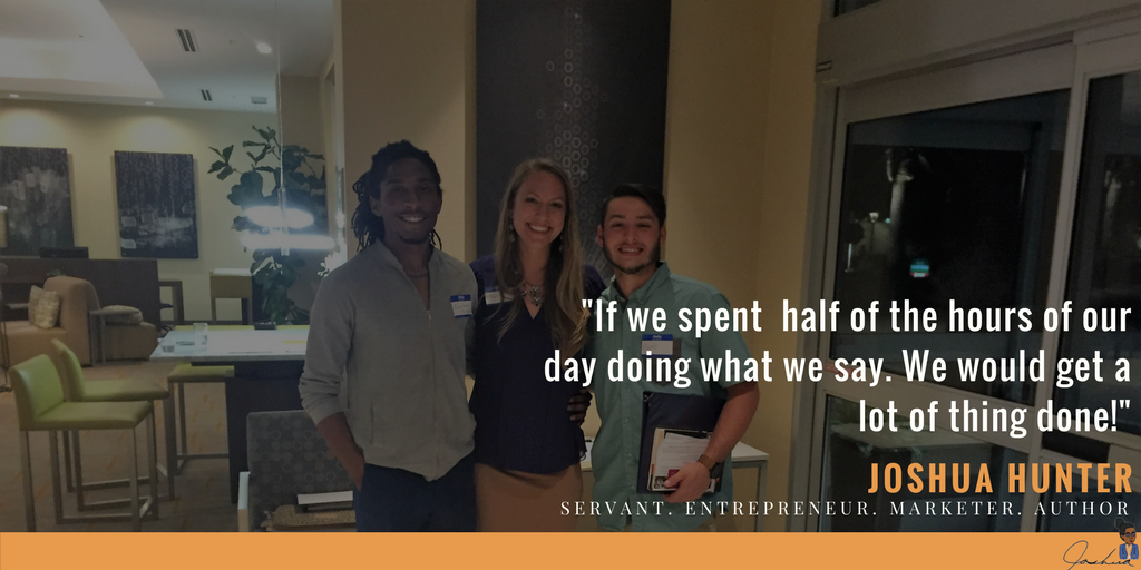 JoshuaOHunter's tweet photo. "If we spent half of our day doing what we say. We would get a lot done!" #quote #learner #entrepreneur #humpday #qotd https://t.co/zLa4HWSQHi