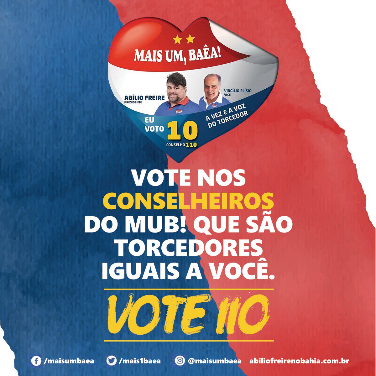 Mais1baea's tweet photo. Vamos votar na chapa de Conselho do MUB! 
Deixe o coração vencer o medo. 
TORCEDOR VOTA EM TORCEDOR!

#MaisUmBaêa #MUB #ECBahia #JuntosSomosMaisFortes #AgoraSomosNós #avezeavozdotorcedor #BBMP #BMUBMP #DeixeOCoraçãoVencerOMedo https://t.co/Px81nMc3F3