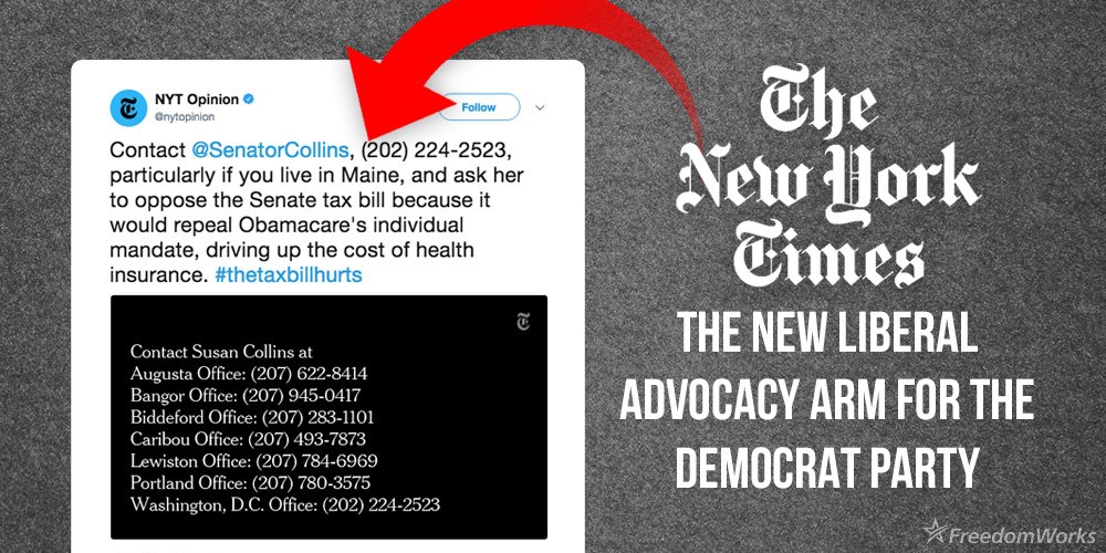 New York Times tweetstorm  begging people to contact GOP to stop tax bill with hashtag #thetaxbillhurts