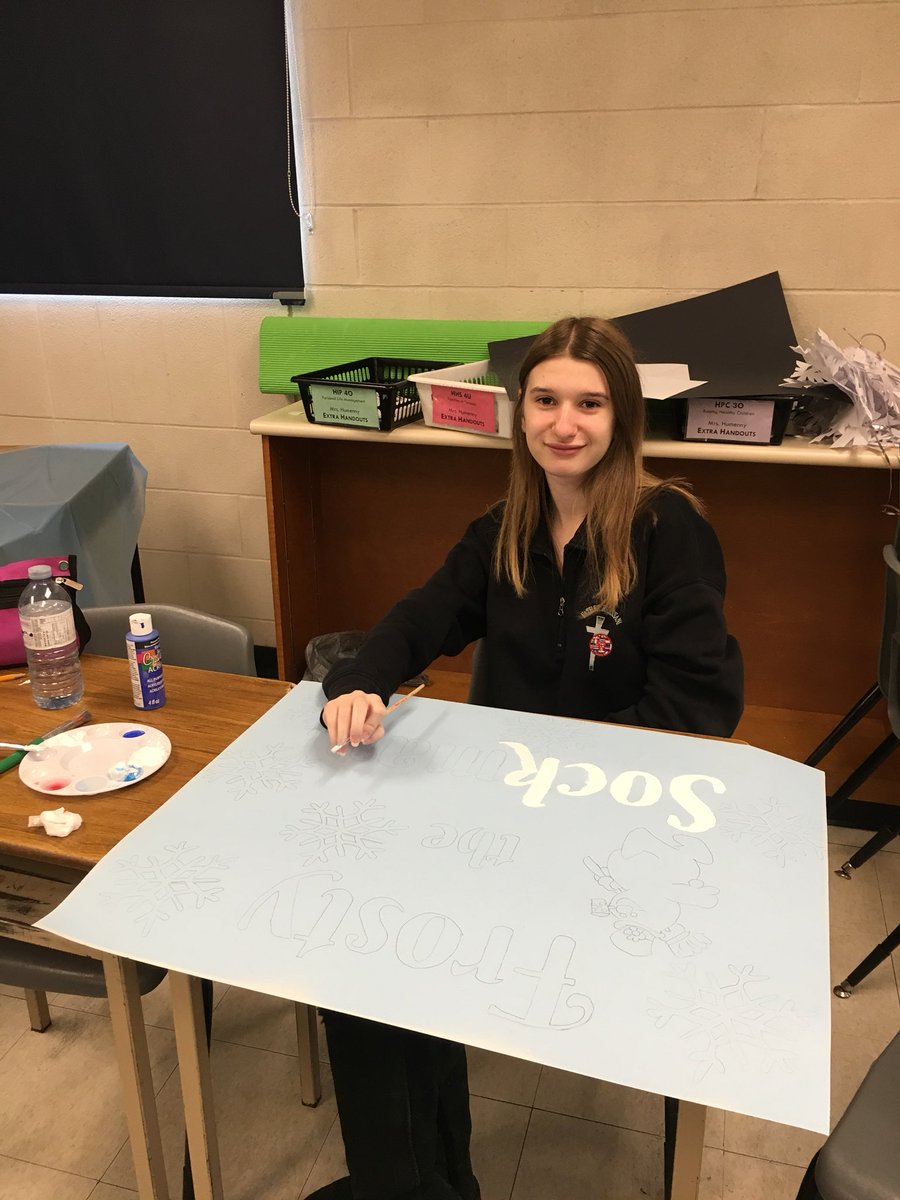 Mrs_Humenny's tweet photo. @FrBressaniCHS HPC3O, Raising Healthy Children course getting the final touches ready for tomorrow’s Winter Carnival play day with JK/SK students from Holy Family Daycare. https://t.co/5l9RO7HJS4