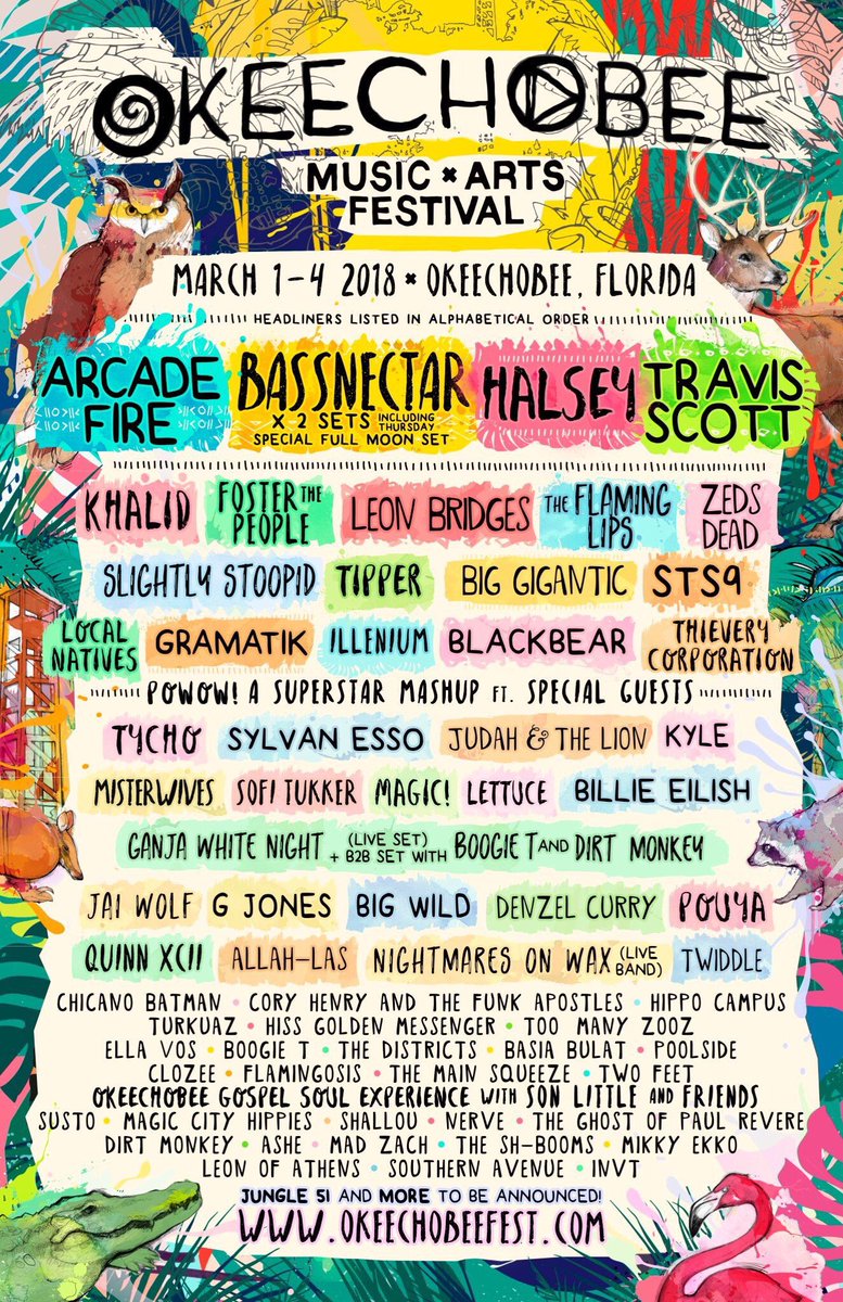 all_about_edm's tweet photo. 🌲🌼✨ OKEECHOBEE OFFICIAL 2018 LINEUP ✨🌼🌲 @okeechobeefest #okeechobee #2018 #lineup #MusicFestival https://t.co/J1ard3txiN