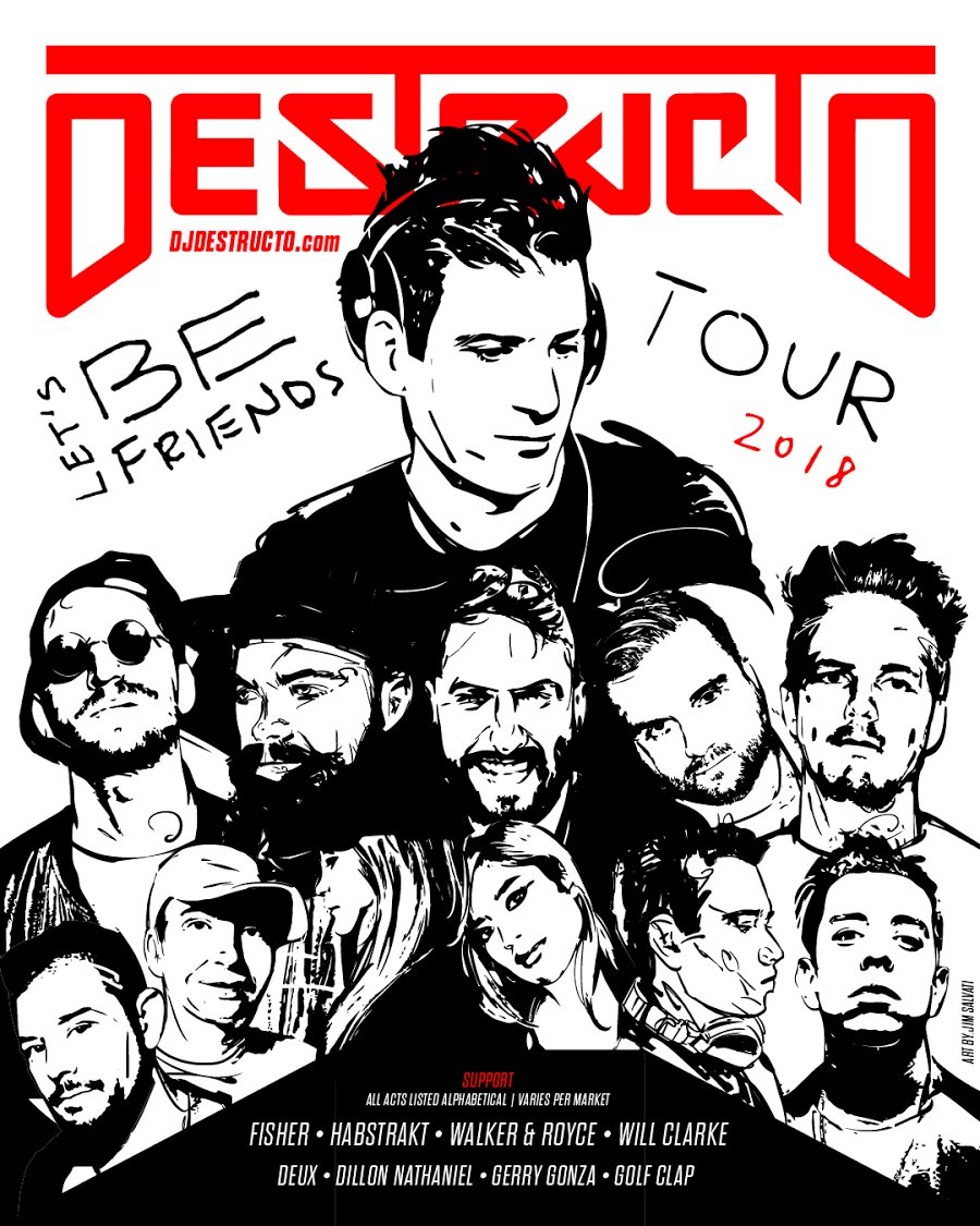 destructoamf's tweet photo. Lets Be Friends Tour! Come &amp; party with me in a city near you. 
Big things coming in 2018. Info &amp; Tix: https://t.co/eDGcoO5J11 https://t.co/fhTjtlFPJ2