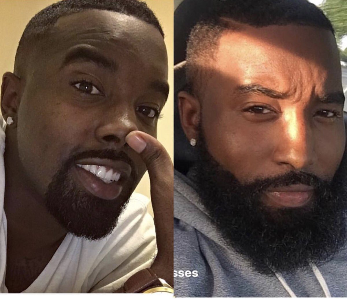 BeardIt_'s tweet photo. Hey guys, we need your help ? This is a great looking brutha. However, he's trying to pick which style or beard best fits him. Left or Right ?🤔 https://t.co/xacn5mfcxj
