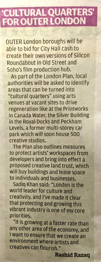 SadiqKhan's tweet photo. Culture is the DNA of our city. My draft #LondonPlan takes steps to ensure our city remains a world leader for culture &amp; creativity. https://t.co/9xQz9592KH