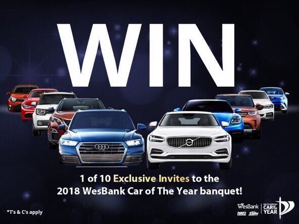 Want to WIN 1 of 10 exclusive invites to the #WesBankCOTY2018? Click here to see how you can enter! 👉 bit.ly/WesBankCOTY2018 <a href="/wesbankcoty/">SA Car Of The Year</a>