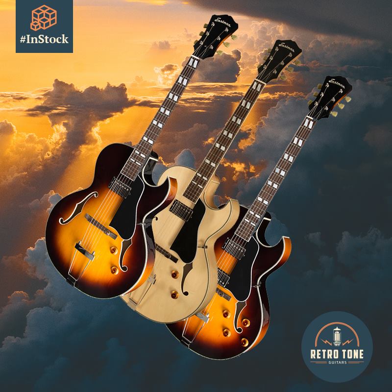 RetroToneGuitar's tweet photo. Estos son 2 de los modelos de @eastmanguitars que tenemos, más ligeros y con más volumen que las eléctricas hollowbody comunes. Escúchelas: 

AR371CE Sunburst: https://t.co/qB5gw6A0Ut

AR372CE: https://t.co/8ZcKKuYgos https://t.co/4vBhoaJ6Zv