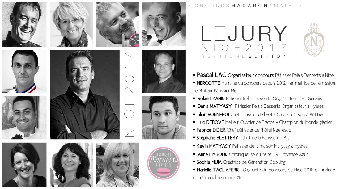 ConcoursMacaron's tweet photo. Le JURY de notre 7ème édition du Concours Macaron Amateur International de #Nice CE SAMEDI ! #ConcoursMacaronAmateur organisé par @PatisserieLAC #PascalLac @mercotte @LilianBonnefoi #LilianBonnefoi @matyasy #DenisMatyasy #LucDebove @LIMBOURA https://t.co/RJVMQ3qnaF
