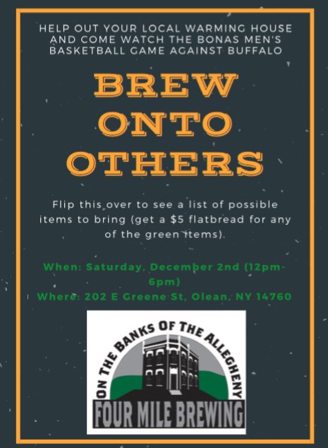 Canvas4aCURE's tweet photo. Support your Bonnie's and support the local Warming house on Saturday @ 4 Mile Brewing! Stop by 12-6 #gobonas https://t.co/6v6eEwzO2B