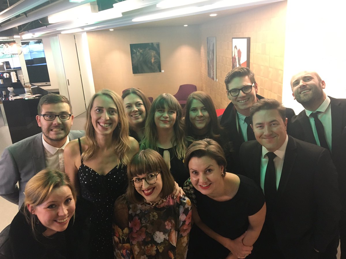 TMWSocial's tweet photo. The @TMWagency and @thingsunltd crew is all ready to rock and roll. 🥂 #SMBuzzAwards https://t.co/TukRhfHI8j