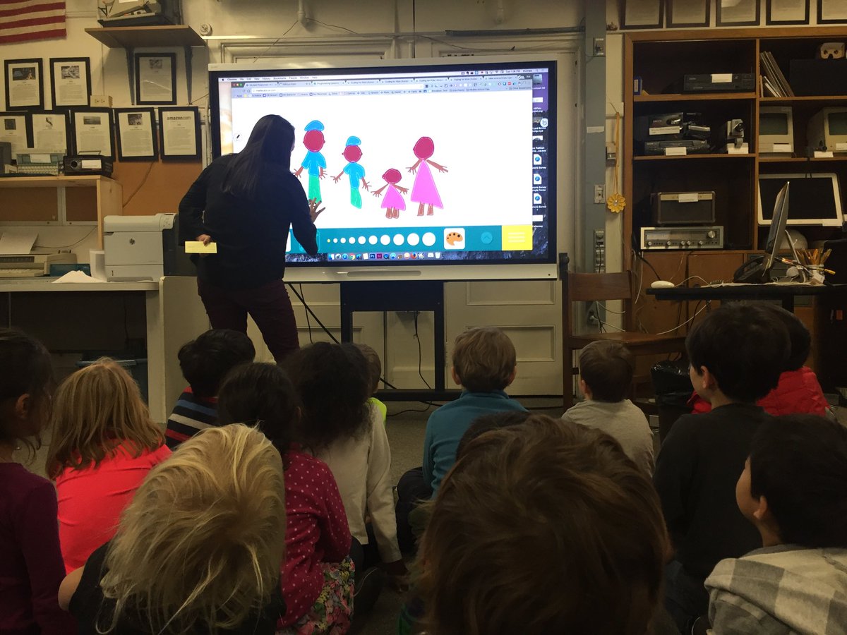 Ms. Lenahan is a master at drawing on the Smartboard.