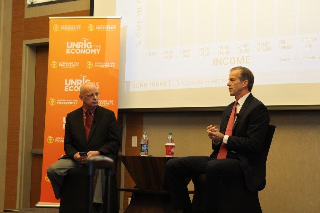 AFPSD's tweet photo. ICYMI: Last week, @SenJohnThune joined over 150 South Dakotans at our luncheon to discuss #taxreform. #UnRigIt https://t.co/bawOlk2oQA https://t.co/j7vwfbxmqP