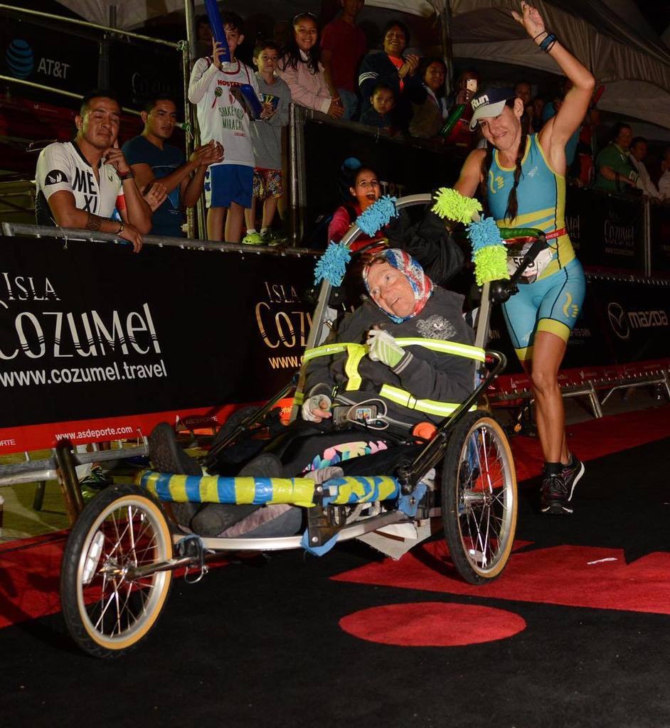 Congratulations to @carynlubetsky, Parents Association VP and Cross Country coach, who along with Kerry Gruson, a veteran journalist who was left paralyzed after a strangulation attempt decades ago, just completed the #cozumelironman....together. Remember, that’s a 2.4 mile …