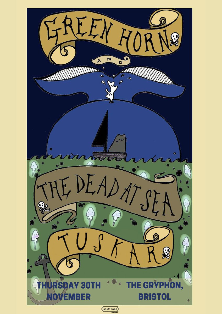Tomorrow, super #sludge #doom #postmetal party times!

Greenhorn + The Dead At Sea + Tuskar

Join us for an unmissable night of UK riffage!

Thursday (30th November)
The Gryphon, Bristol
Doors: 19:30
Tickets: £4.50 adv. // £6.50 otd

More Info: goo.gl/AwB99r