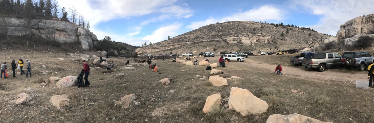 BLMWyoming's tweet photo. On Nov 4, Gunwerks teamed up with the WYO 5 Off Roaders, the Laramie Rifle Range, Wyoming State Parks and other companies to host over 75 volunteers for a clean-up of Roger’s Canyon. BLM appreciates all those who showed up to help improve their #publiclands! #changeyourrange https://t.co/fXmGfeSMO7