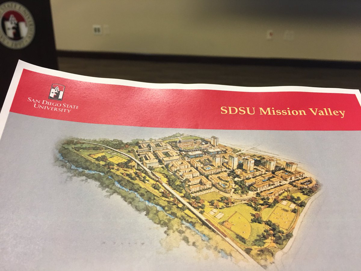 SDSU's tweet photo. Open space development: #SDSUMissionValley is a public-private regional asset plan with public parks, trails and much more. https://t.co/I46ZnV4LYf