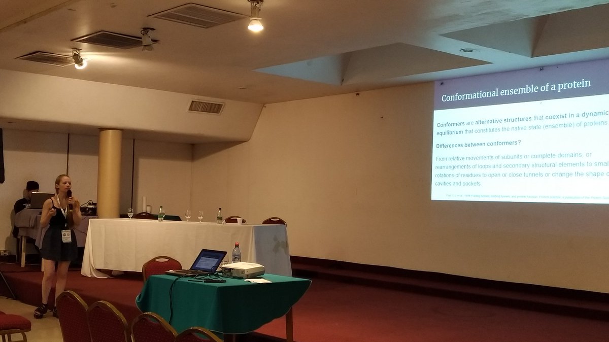 NPalopoli's tweet photo. Marcia Hasenahuer from @gusparisi lab presenting the Ensemble Variation Database to compare site-by-site profiles of change in structural, biological and energetic properties between conformers of human proteins #CAB2C17 https://t.co/lmJtwwPsry