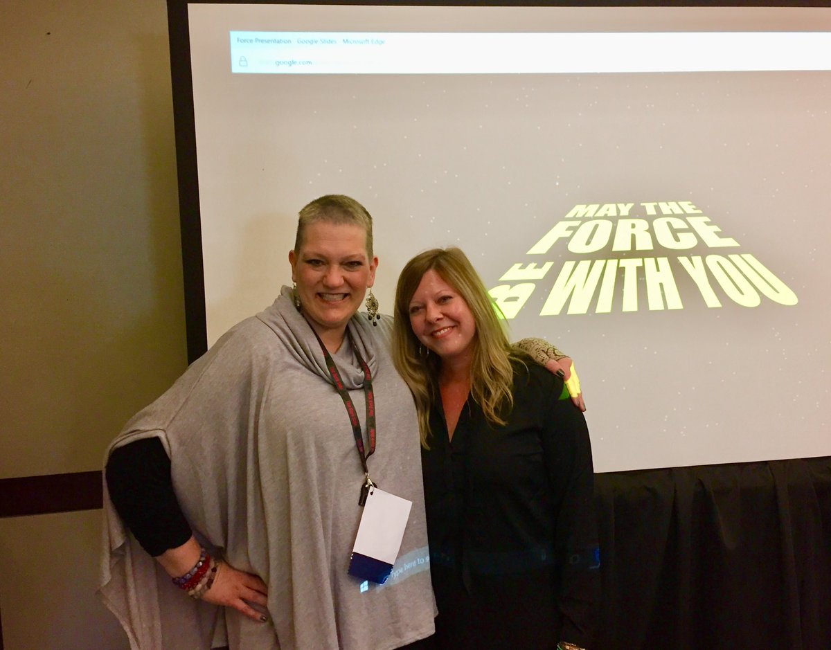 KimClawsonAP's tweet photo. Practiced my Jedi Skills with @CounselorHappy today! 🌱 #GAPBS2017 #EngagementEncounters https://t.co/LIlJLBiihI