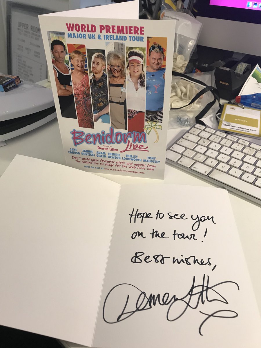 We have 10 exclusive Benidorm greeting cards to give away from writer and creator <a href="/DerrenLitten/">Derren Litten</a>  for benidormonstage.com - Just RT this for a chance to win!