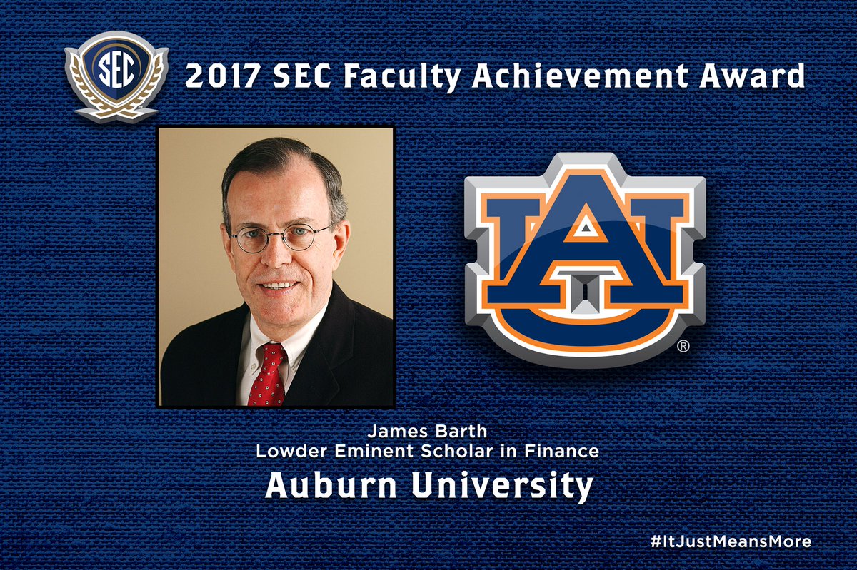 SECAcademics's tweet photo. James Barth is the 2017 @SEC Faculty Achievement Award winner from @AuburnU #SECChampionship https://t.co/ij9c9UyBxv