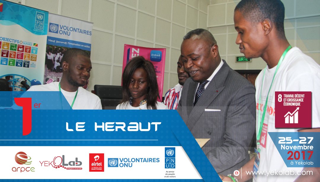 Yekolab's tweet photo. #Hack4work
Et voilà c'est fait. Surprise pour certains, récompense méritée pour d'autres, l'équipe #Le_Heraut a pu bousculer les codes du code des codeurs qu'on qualifiait de favoris. Précisant qu'elle est la seule équipe de l'#Hack4work dirigée par une dame. https://t.co/i4OEPSeGfR
