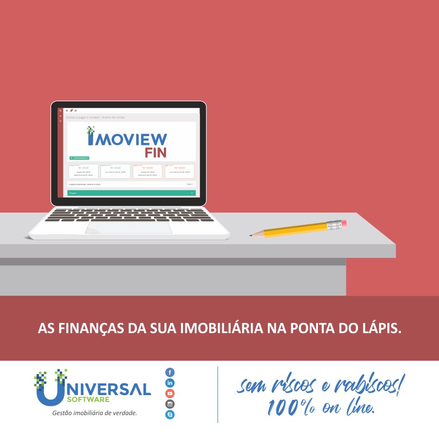 unsoftware's tweet image. Não esqueça mais de nenhuma conta!
Centralize tudo em um único sistema. 👌
Conheça o Imoview FIN e facilite ainda mais as finanças da sua imobiliária.  🚀