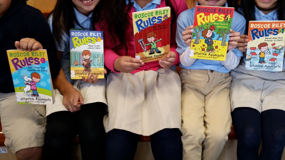 campreadsmore's tweet photo. 5 Happy Campers leaving Camp Read Smore thanks to @kaaauthor who rules our shelves! #roscoerileyrules https://t.co/chXgPDd9bE
