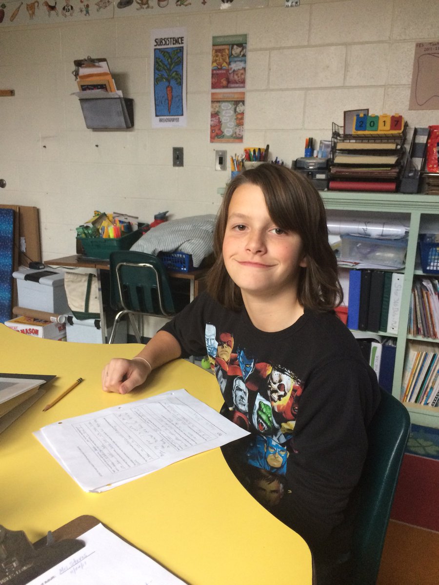 FES 6th Grader prepares for his student-led conference this evening. #fwsu #studentdirectedlearning