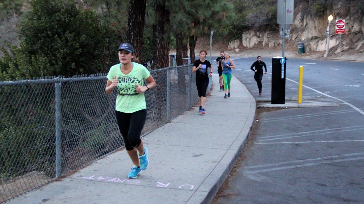 christinebenway's tweet photo. You know that road you drive up to the #GriffithObservatory? We run up. 💪 #nplax #novemberproject https://t.co/lNGGmUZBVd
