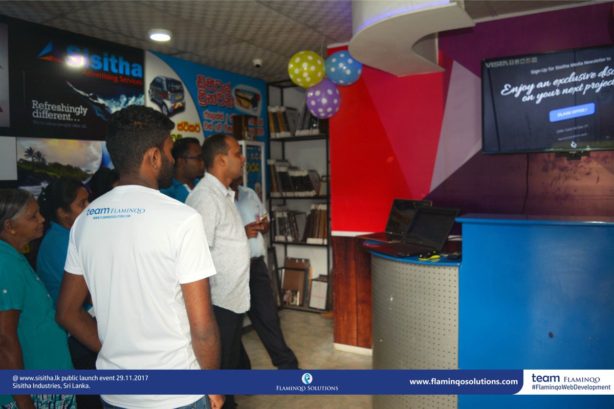 flaminqo's tweet photo. https://t.co/RD88j5yfiQ public launch event 29.11.2017 Sisitha Industries (@sisithaads), Sri Lanka #FlaminqoWebDevelopment #teamFlaminqo #FlaminqoNextEvent #webdesigner https://t.co/XfpHrwo6gG