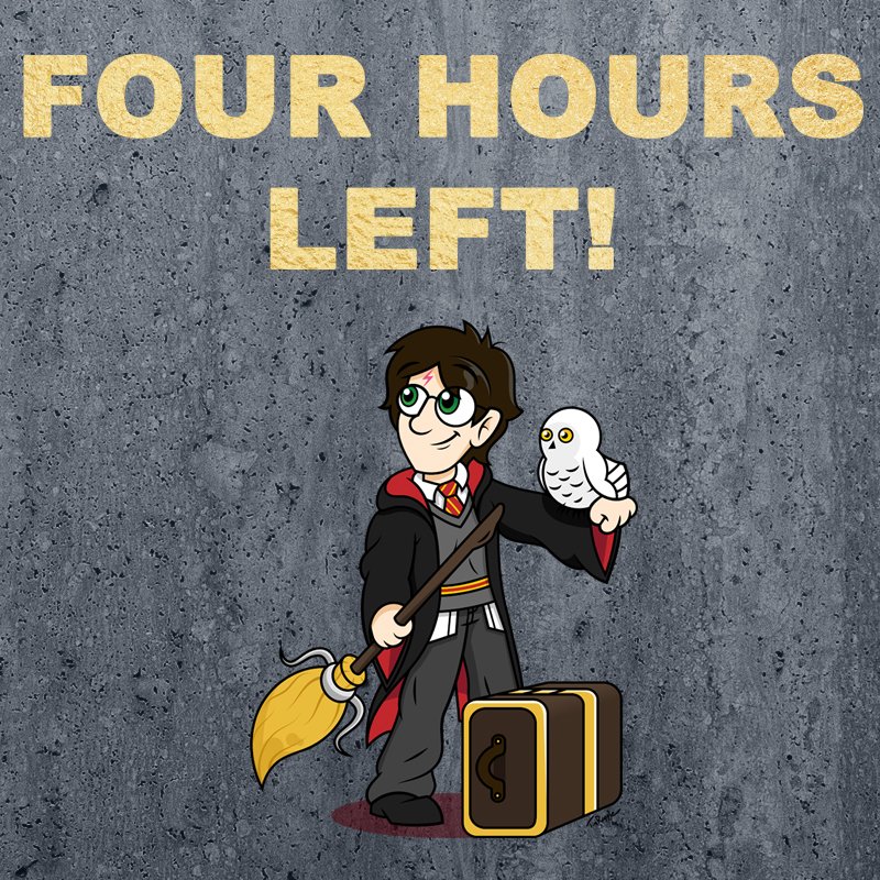 MagicAlleyUK's tweet photo. There's only FOUR hours left on our 40% off Harry Potter Black Friday sale - prices go back to normal at midnight! https://t.co/B9BEx2GMd9

#harrypotter #potterhead https://t.co/m77Y4yWLsc