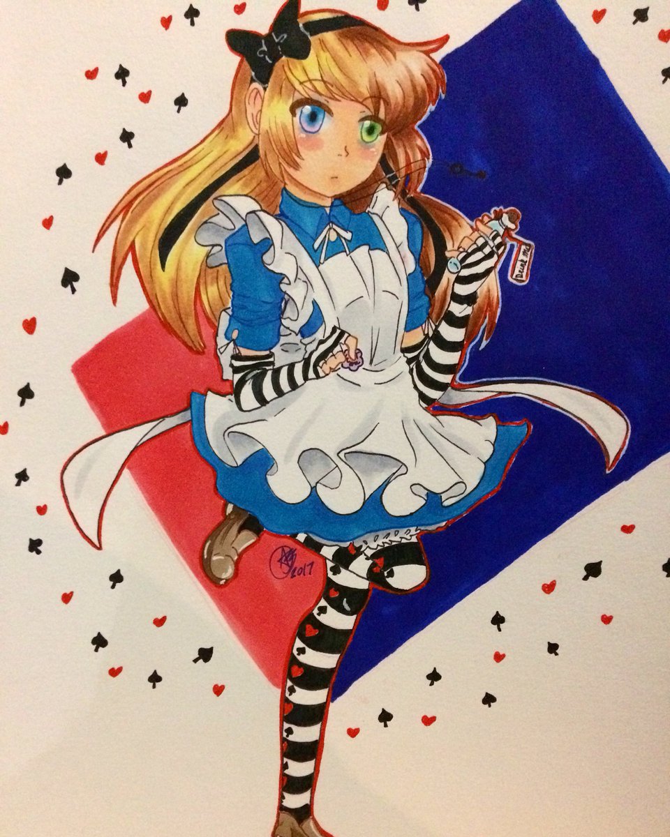 Dear Alice~ ♠️♥️

#aliceinwonderland #aliceliddell #artmunsartz #art #artwork #anime #animegirl #animegirls #draw #drawing #copicmarkers #copic #copicart #copicartwork #copicartist #traditionalart #girl #girls #schoolgirl #originalcharacter #original #oc