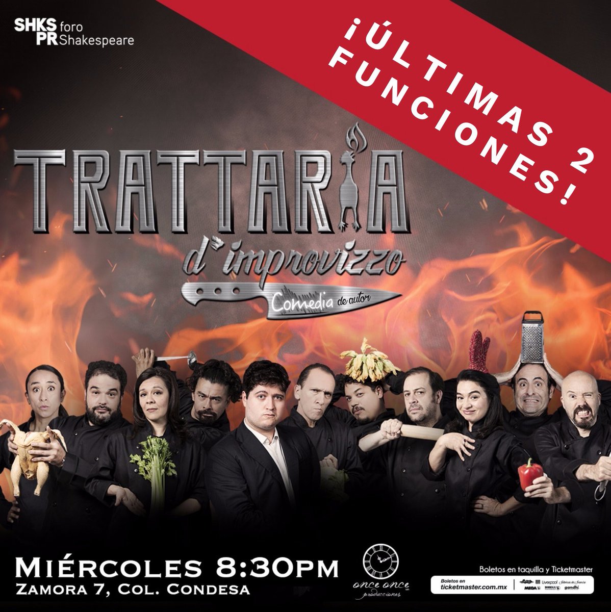 ImperdibleEs's tweet photo. #ComoQueYaSeMeAntoja una cenita divertida, ¿no crees?

Deléitate con impro en el @ForoShakespeare. Ven a las #ÚltimasFunciones de #trattaria d'improvizzo hoy y el próximo miércoles a las 8:30pm con @OnceOnceProd. Un platillo Imperdible. https://t.co/M7bZAsToGL