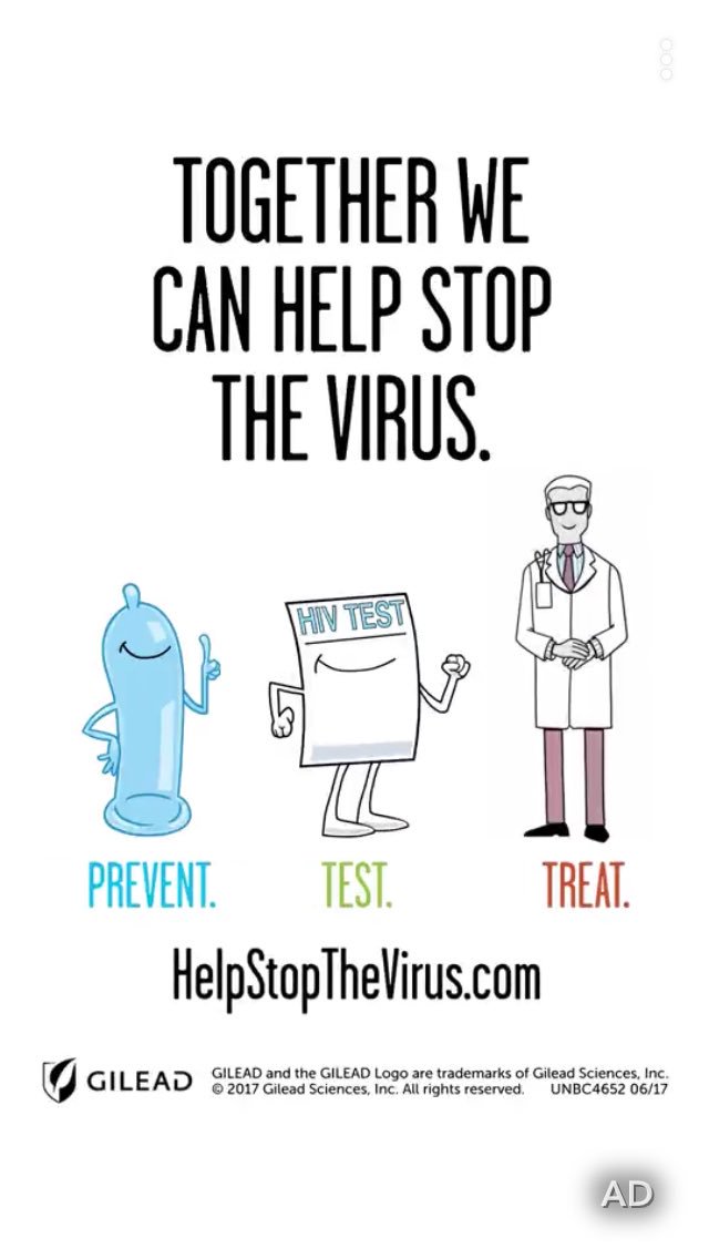 elizabethd1007's tweet photo. @HMP403_PH #PHin48hours an add hoping to stop the spread of HIV that appeared on my Snapchat https://t.co/dNU9kOuwlf