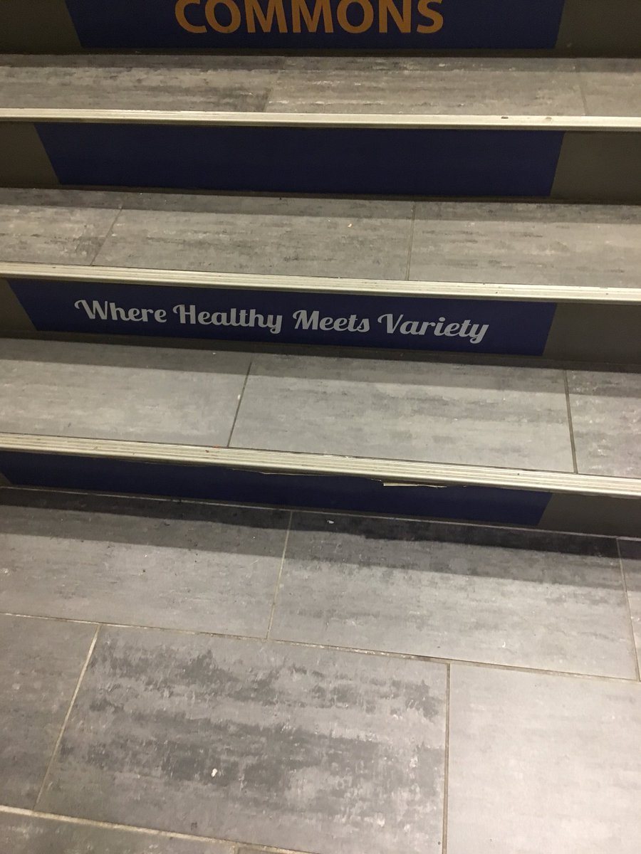 elizabethd1007's tweet photo. @HMP403_PH #PHin48hours messages on the staircases in te mub promoting healthy eating at hoco https://t.co/6RfPH1O0nR